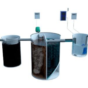Depuradora de aguas residuales Ecofamily Plus Pozo de bombeo y Generador de Ozono