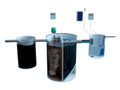 Depuradora aguas residuales con dosificador de carbono Cúpula Mini